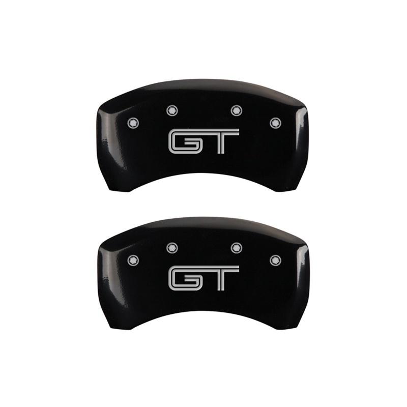 MGP Rear set 2 Caliper Covers Engraved Rear GT Black finish silver ch 10010RMGTBK Main Image