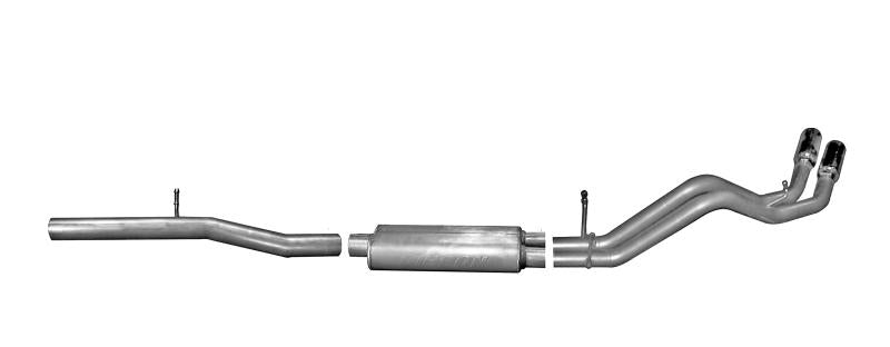 Gibson 14-18 GMC Sierra 1500 Base 5.3L 3in/2.25in Cat-Back Dual Sport Exhaust - Stainless 65656 Main Image