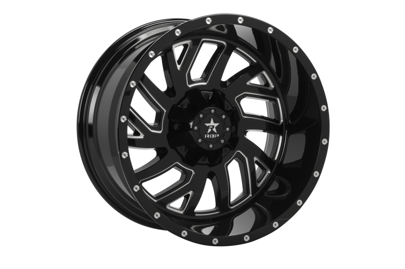 RBP 65R Glock 22x12 Blank BP / -44mm Offset 78mm CB Gloss Black w/Machined Grooves Wheel 65R-2212-00-44BG Main Image