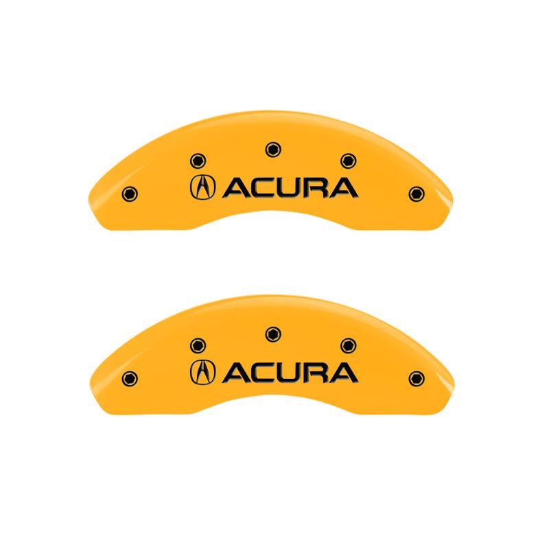 MGP 4 Caliper Covers Engraved Front Acura Engraved Rear RDX Yellow finish black ch 39019SRDXYL Main Image