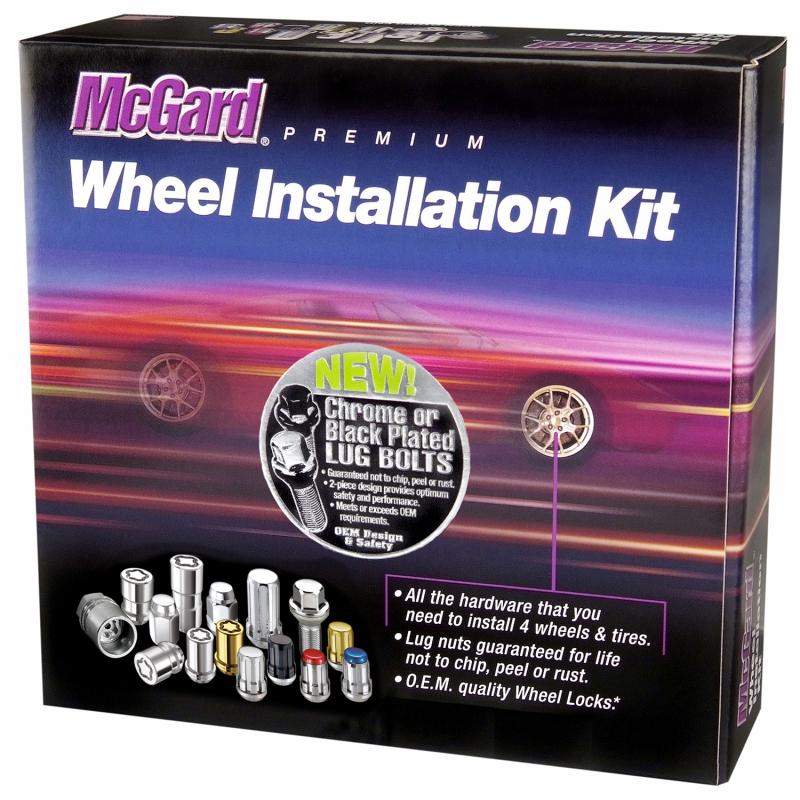 McGard 5 Lug Hex Install Kit w/Locks (Radius Seat Bolt) M14X1.5 / 17mm Hex / 27.5mm Shank L - Chrome 68174 Main Image