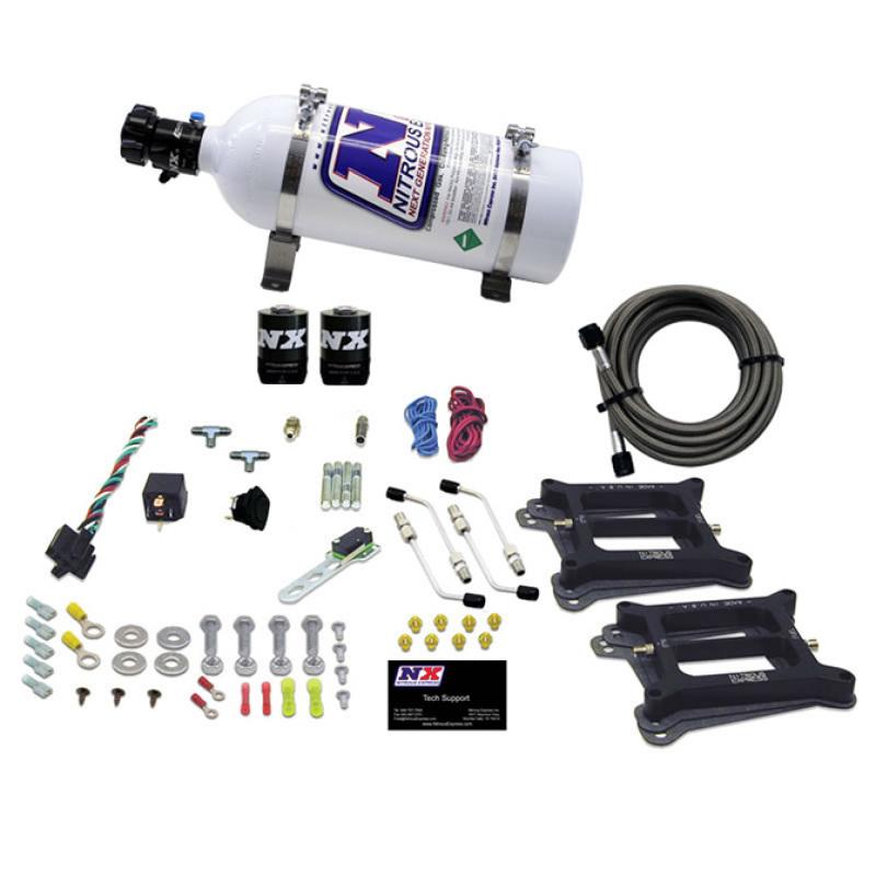 Nitrous Express Dual Holley/Gasoline Nitrous Kit (100-500HP) w/5lb Bottle 50240-05 Main Image