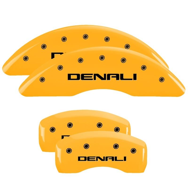 MGP 4 Caliper Covers Engraved Front & Rear Denali Yellow finish black ch 34001SDNLYL Main Image