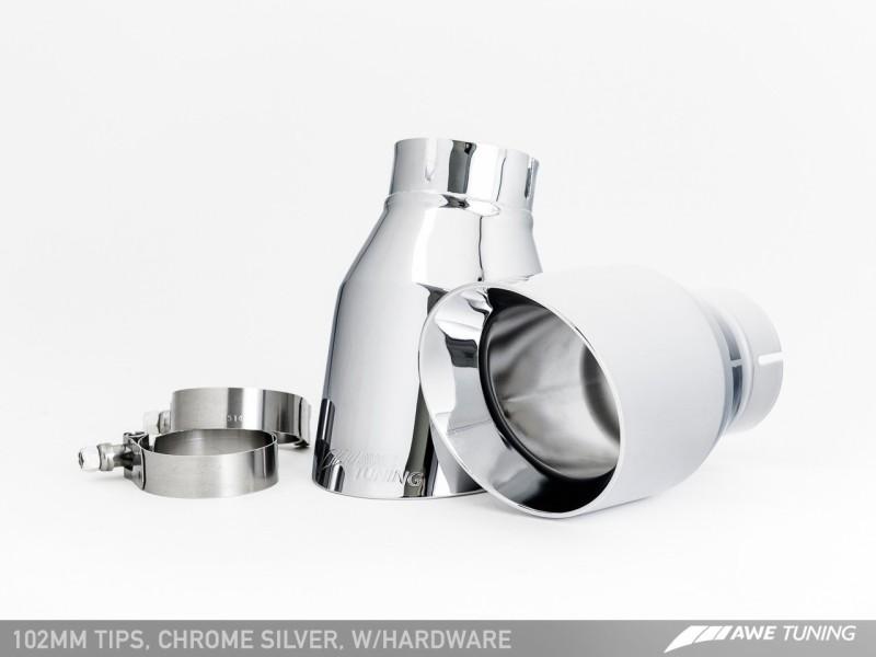 AWE Tuning BMW F10 M5 Touring Edition Axle-Back Exhaust Chrome Silver Tips 3015-42062 Main Image