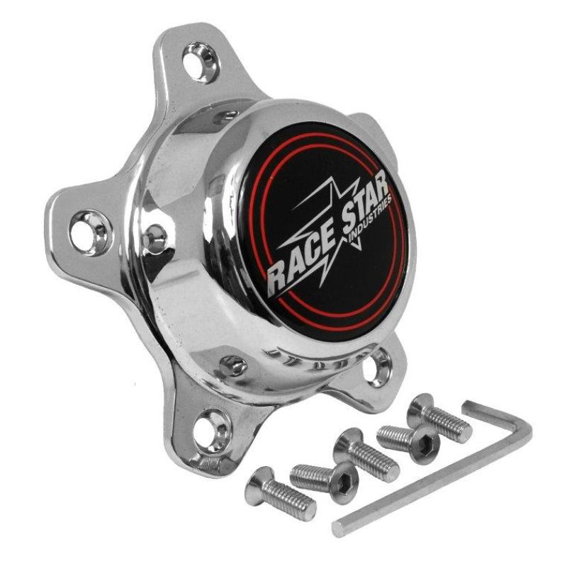 Race Star 5 Lug Cap Short Plastic Chrome (incl. Medallion & Screws) 615-5096-1