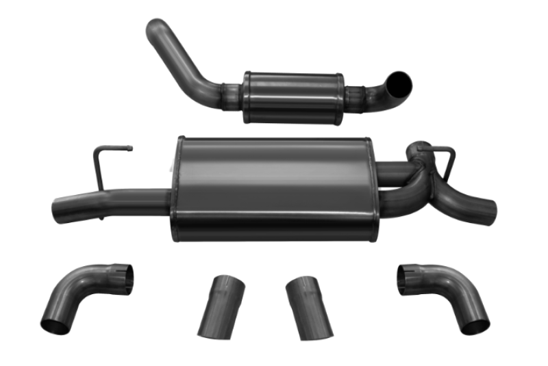 Corsa 18+ Jeep Wrangler JL 2.5in Dual Rear Turn Down Exit Black Touring Axle-Back Exhaust 21015BLK Main Image