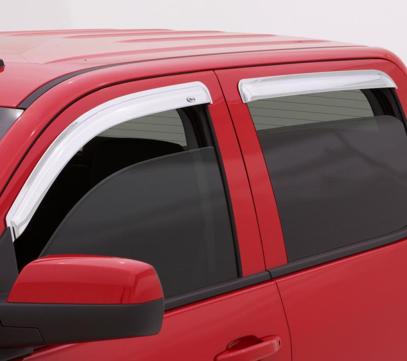 AVS 15-18 Ford F-150 Supercab Ventvisor Outside Mount Front & Rear Window Deflectors 4pc - Chrome 684974 Main Image