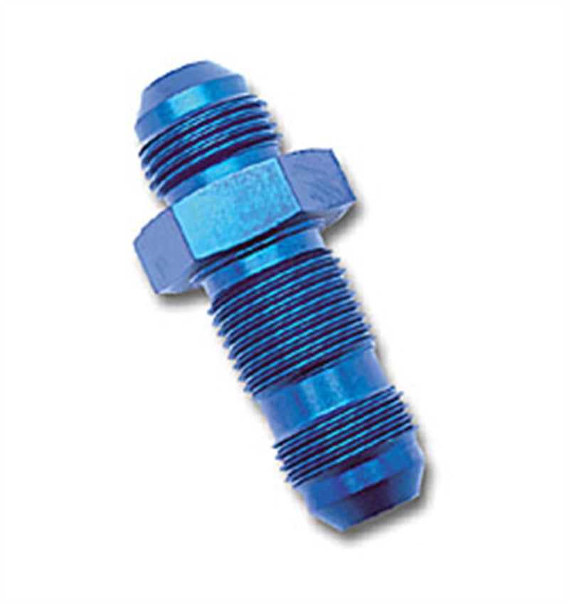 Russell -6 AN Straight Flare Bulkhead Adapters (Blue Finish)