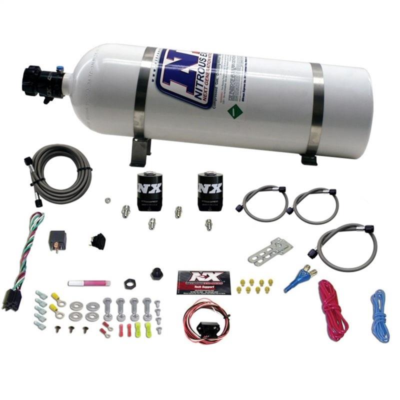 Nitrous Express Universal Fly By Wire Single Nozzle Nitrous Kit w/15lb Bottle (Incl TPS Switch) 20919-15 Main Image