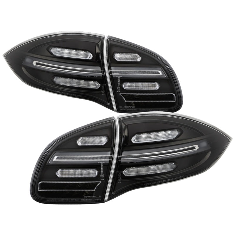 Spyder Porsche Cayenne 958 11-14 LED Tail Lights - Sequential Signal - Black 5086853