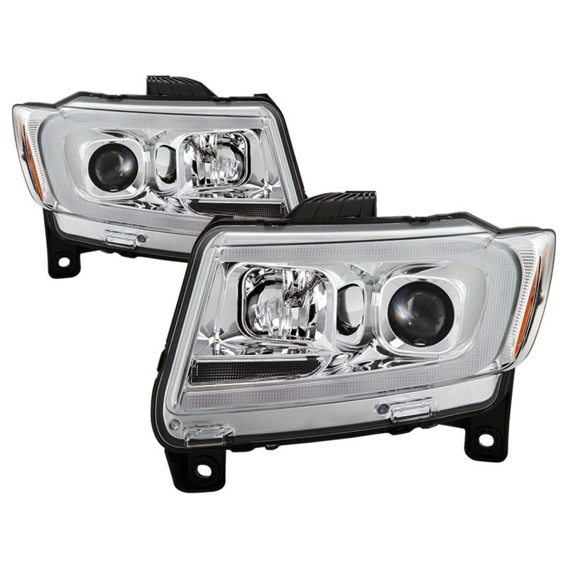 Spyder 11-13 Jeep Grand Cherokee - Light Bar Proj Headlights - Halo Model - Chro - PRO-YD-JGC11-LB-C 5085801