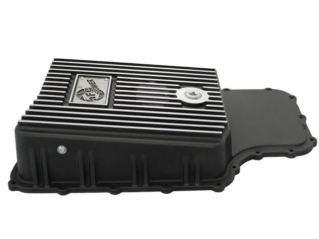 aFe Transmission Pan, Black w/ Machined Fins: Ford Trucks 11-16 V8-6.7L (t