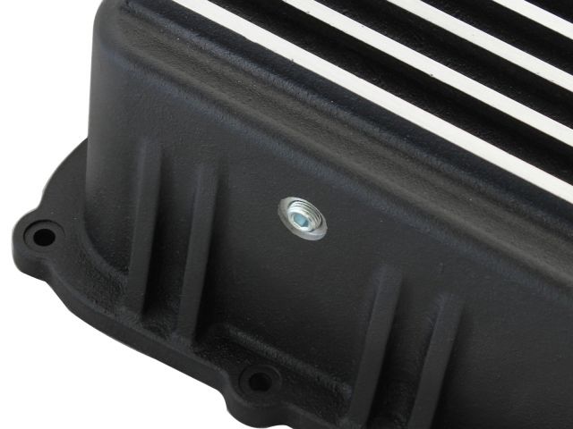 aFe Transmission Pan, Black w/ Machined Fins: Ford Trucks 11-16 V8-6.7L (t