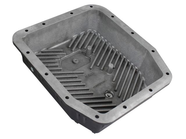 aFe Transmission Pan, Black w/ Machined Fins: Ford Trucks 93-08 (AODE/4R70