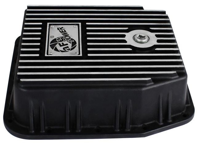 aFe Transmission Pan, Black w/ Machined Fins: Ford Trucks 93-08 (AODE/4R70