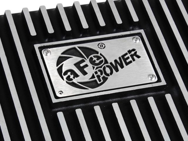 aFe Transmission Pan, Black w/ Machined Fins: Ford Trucks 93-08 (AODE/4R70