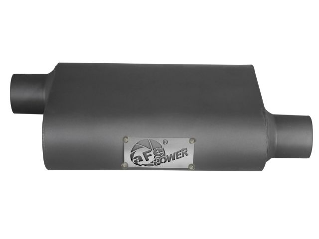 aFe Scorpion Aluminized Steel Muffler: 2-1/2" In/Out, 4"H x 10"W x 13"L Of