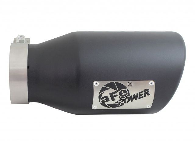 aFe MACH Force-Xp 4in 409 Stainless Steel Exhaust Tip Driver-Side Black: 4