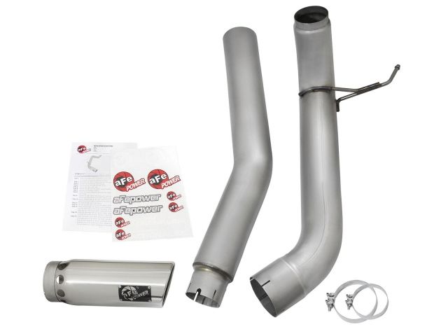 aFe ATLAS 5in DPF-Back Aluminized Steel Exhaust System w/Polished Tip: Nis