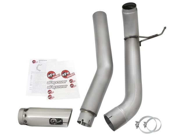 aFe  POWER  LARGE BORE HD 5" DPF SS Exhaust System w/Polished Tip