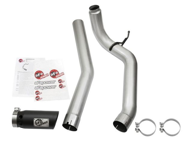 aFe  POWER LARGE BORE HD 4" DPF-Back SS Exhaust System w/Black Tip