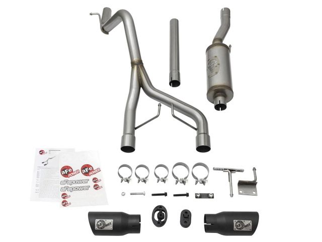 aFe Rebel Series 2-1/2in Stainless Steel Cat-Back Exhaust System w/Black T