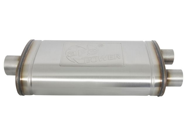 aFe MACH Force-Xp 409 Stainless Steel Muffler: 3" Center Inlet /2.5" Dual