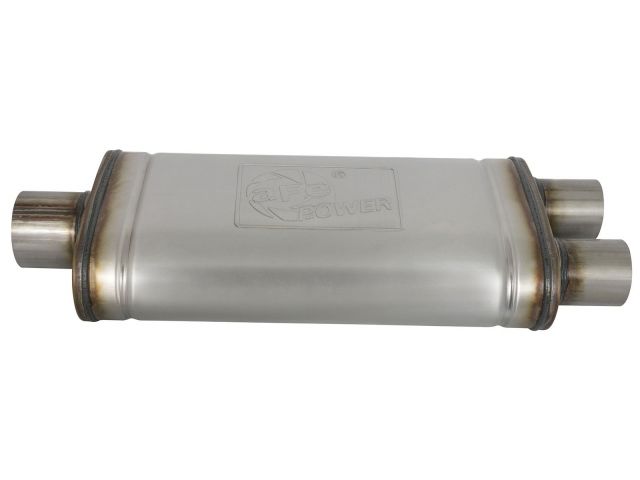 aFe MACH Force-Xp 409 Stainless Steel Muffler: 3" Center Inlet /2.5" Dual