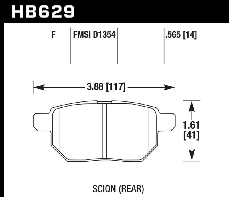 Hawk 08-15 Scion xB HPS 5.0 Rear Brake Pads HB629B.565 Main Image