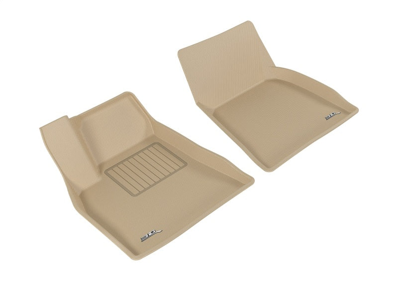 3D MAXpider 2012-2014 Tesla Model S Kagu 1st Row Floormat - Tan L1TL00011502