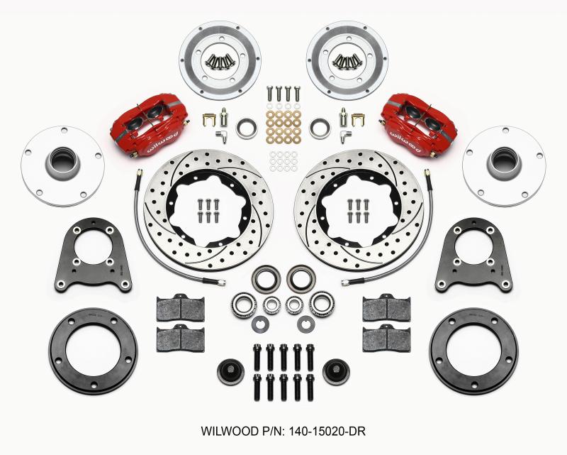 Wilwood Forged Dynalite-M Front Kit 10.75in Drilled Red 1950-1955 MG-TD/TF 140-15020-DR Main Image