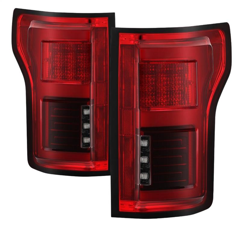 Spyder 15-18 Ford F-150 LED Tail Lights (w/Blind Spot) - Red Clear (ALT-YD-FF15015BS-LBLED-RC) 5085320 Main Image