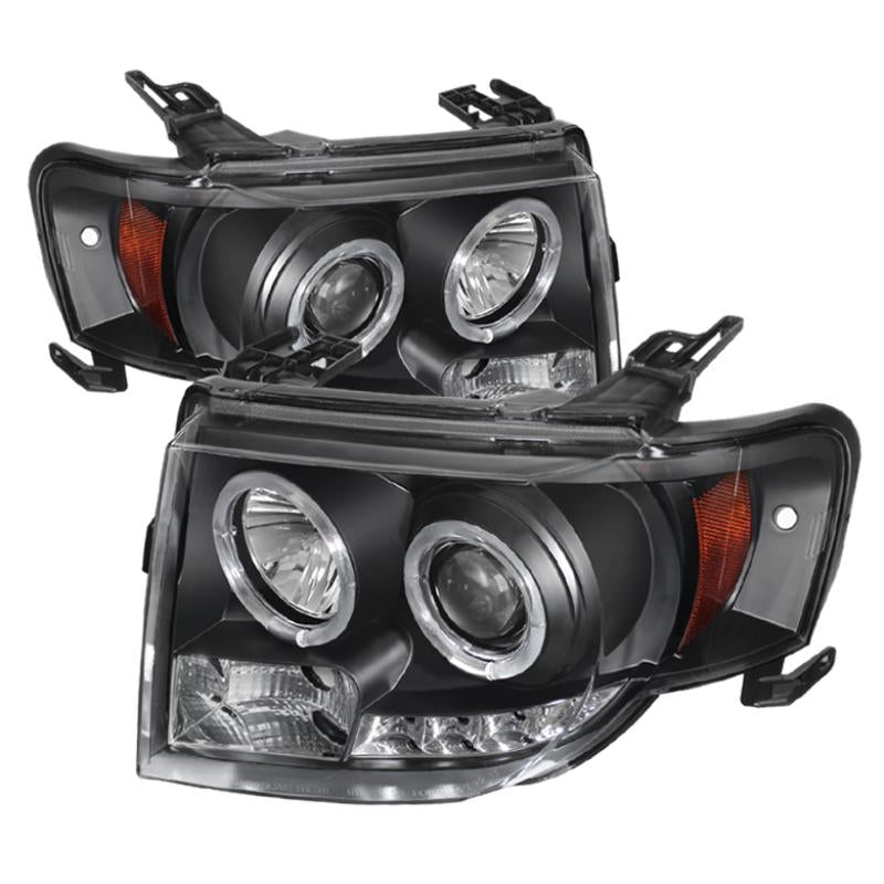 Spyder Ford Escape 08-12 Projector Headlights Halogen Model Only - DRL Black PRO-YD-FES08-DRL-BK 5074225 Main Image