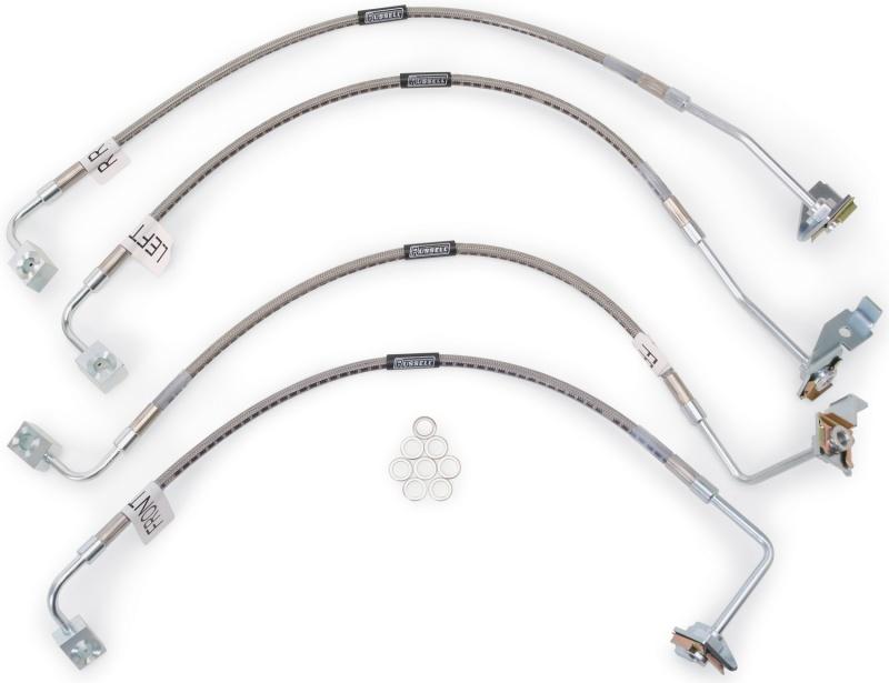 Russell Performance 07-08 Jeep Wrangler JK with 4in Lift Brake Line Kit 695960 Main Image