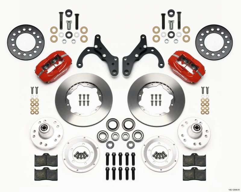 Wilwood Forged Dynalite Front Kit 11.00in Red 69-70 Impala Drum/Disc 69-82 Vette 140-12040-R Main Image