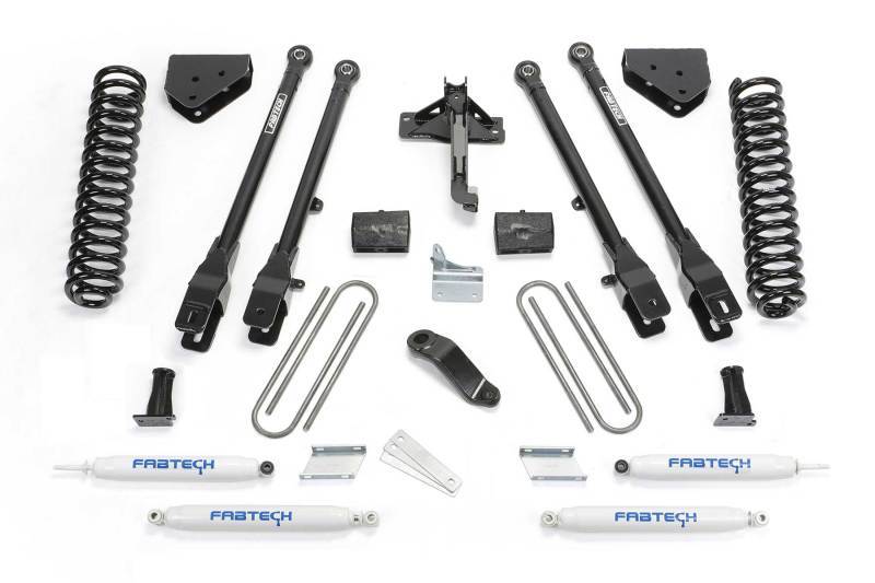 Fabtech 11-13 Ford F450/550 4WD 10 Lug 6in 4 Link System w/Perf. Shocks K2157 Main Image