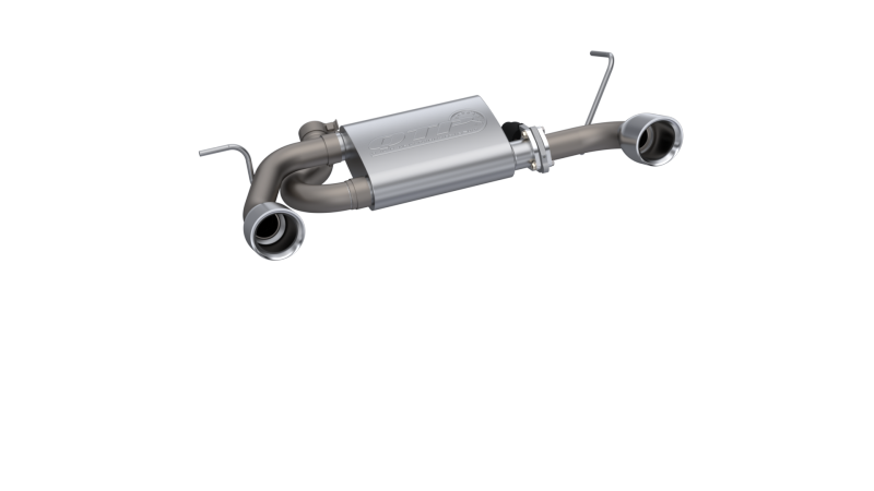 QTP 07-18 Jeep Wrangler 3.6L/3.8L 304SS Screamer Axle Back Exhaust w/4in Tips 425007 Main Image
