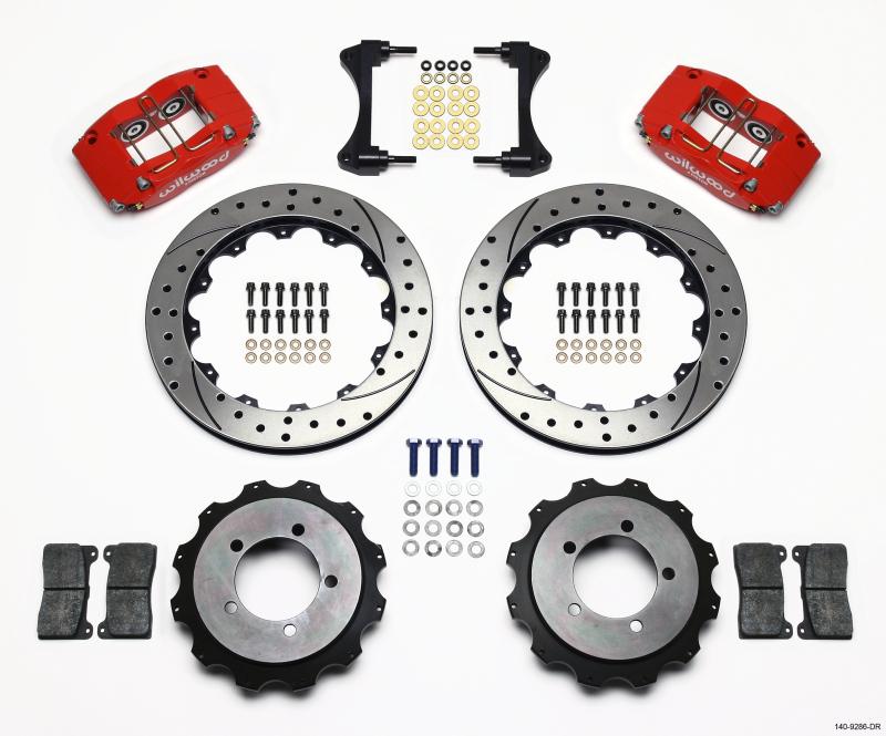 Wilwood Dynapro Radial Rear Kit 13.00in Drilled Red Mitsubishi EVO VIII 140-9286-DR Main Image