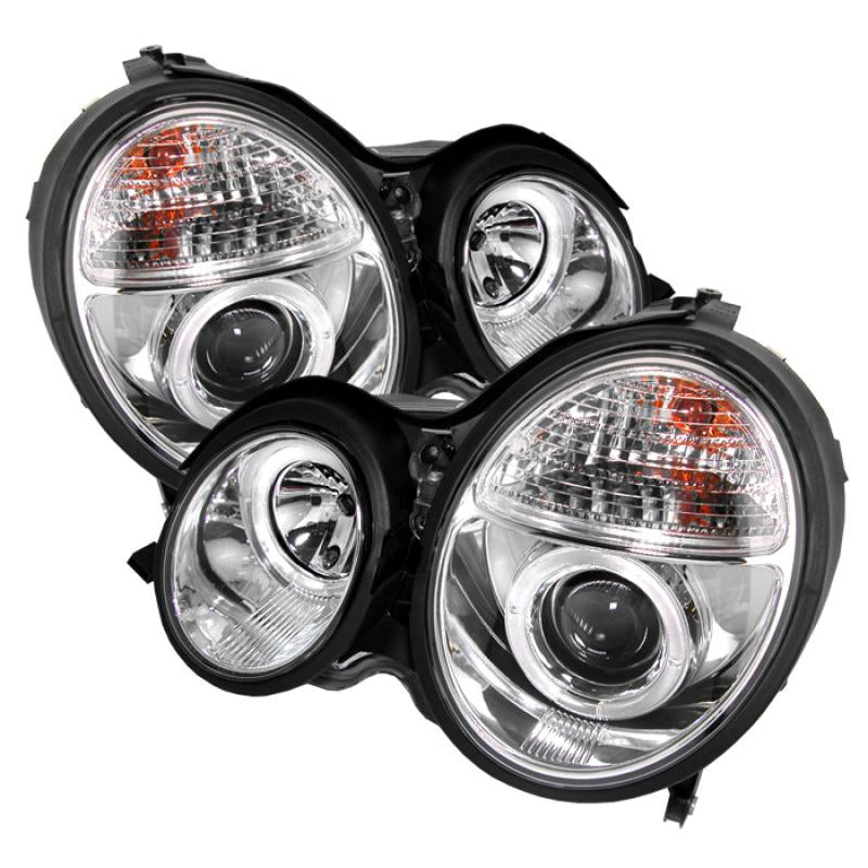 Spyder Mercedes Benz E-Class 00-02 Projector Headlights LED Halo Chrm PRO-YD-MBW21099-HL-C 5011305 Main Image