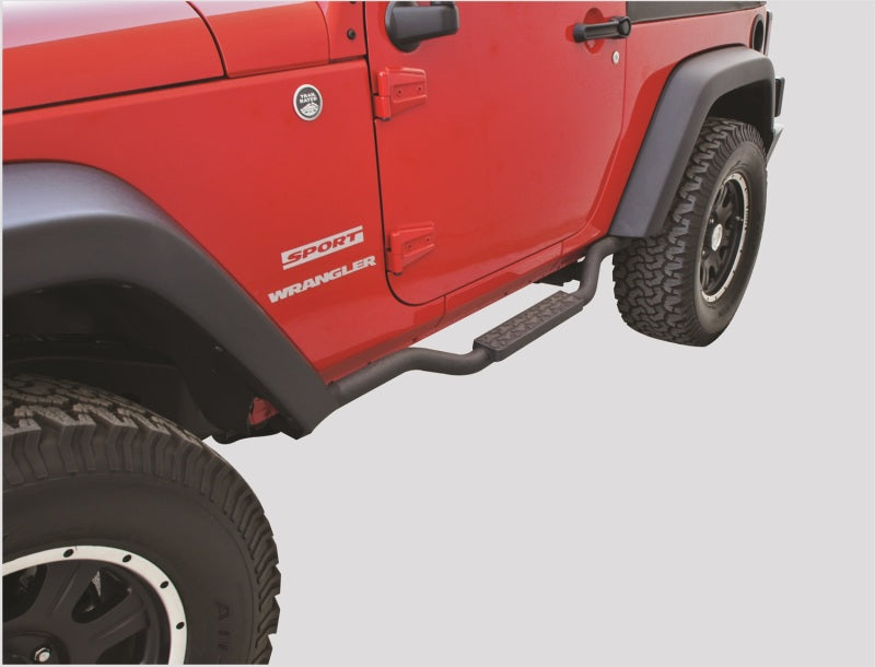 Rampage 2007-2018 Jeep Wrangler(JK) Side Bar Drop Step Slimline - Black 26627