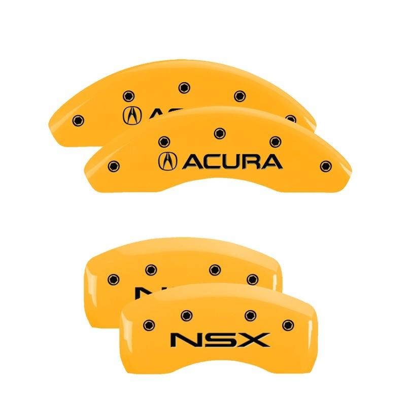 MGP 4 Caliper Covers Engraved Front Acura Rear NSX Yellow Finish Black Char 2005 Acura NSX 39008SNSXYL Main Image