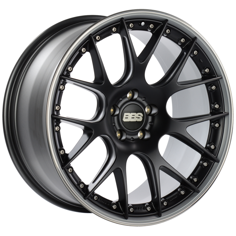 BBS CH-RII 21x10.5 5x120 ET35 Satin Black Center Platinum Lip SS Rim Prot Wheel -82mm PFS/Clip Req CH604BPPO Main Image