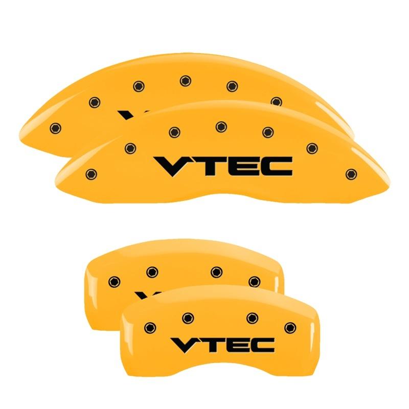 MGP 4 Caliper Covers Engraved Front & Rear Vtech Yellow finish black ch 39001SVTCYL Main Image