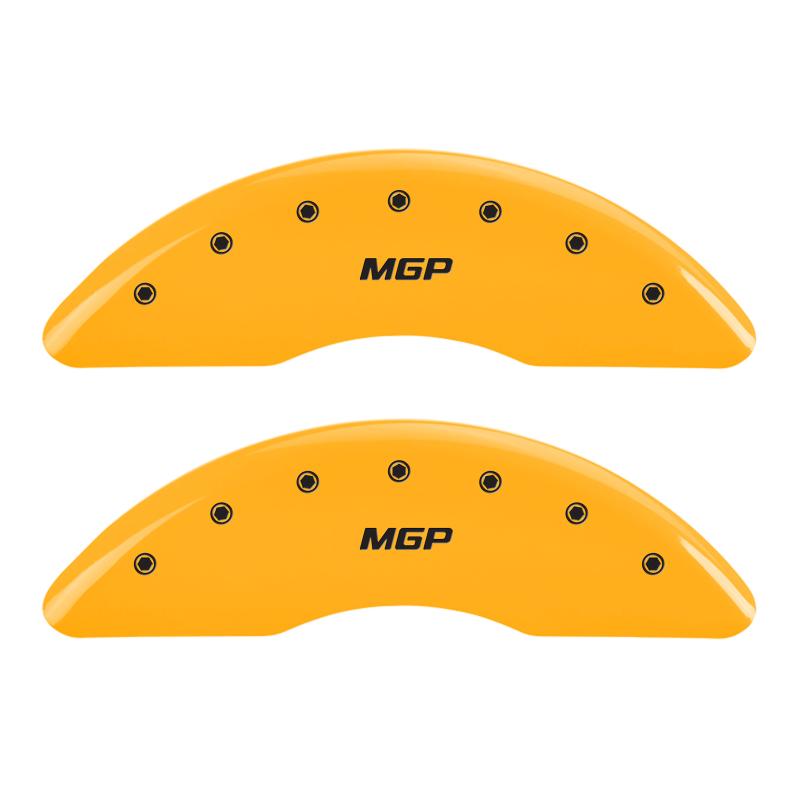 MGP 4 Caliper Covers Engraved Front & Rear MGP Yellow Finish Black Char 2009 Ford Expedition 10023SMGPYL Main Image