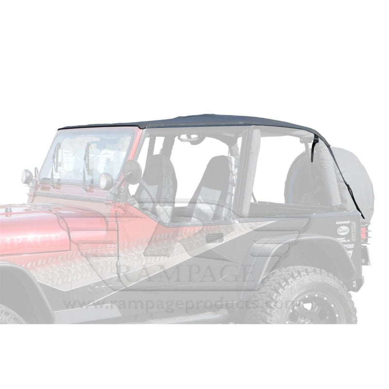 Rampage 1992-1995 Jeep Wrangler(YJ) Frameless Soft Top Kit - Black Diamond 109435