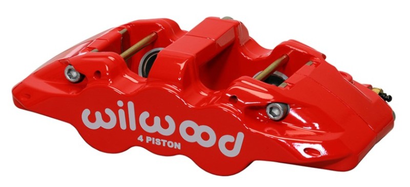 Wilwood Caliper-Aero4-R/H - Red 1.62/1.38in Pistons 1.25in Disc 120-13281-RD