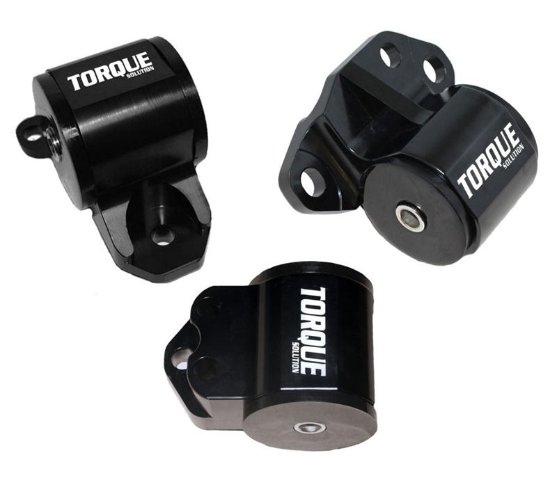 Torque Solution 3pc Billet Engine Mount Kit (3 Bolt): 92-95 Honda Civic, 94-01 Integra, 93-97 Del Sol, B or D Series TS-HA-134