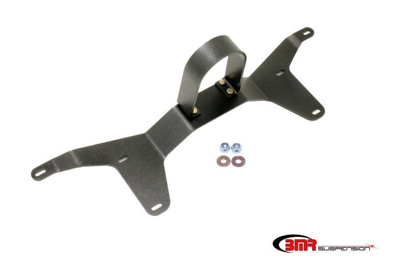 BMR 05-14 S197 Mustang Rear Tunnel Brace w/ Rear Driveshaft Safety Loop - Black Hammertone DSL011H Main Image