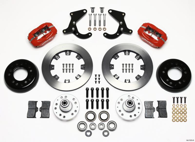 Wilwood Forged Dynalite Front Kit 12.19in Red 55-57 Chevy 140-7676-R Main Image