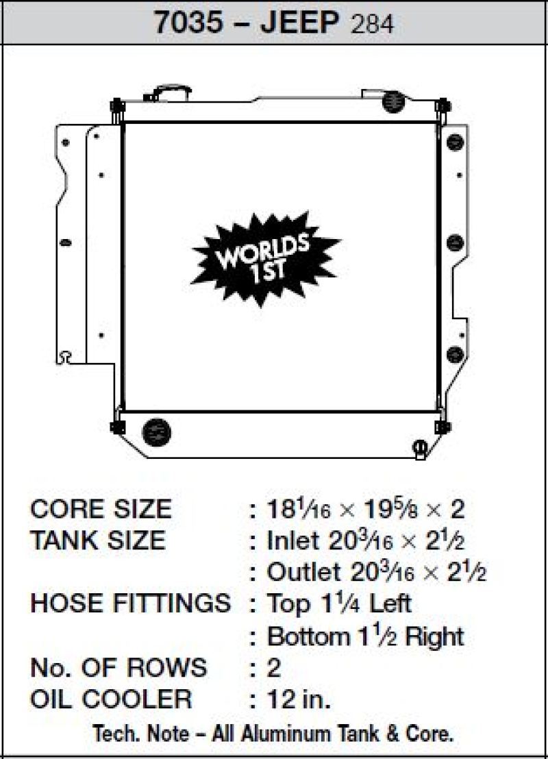 CSF 05-06 Jeep Wrangler Radiator 7035 Main Image